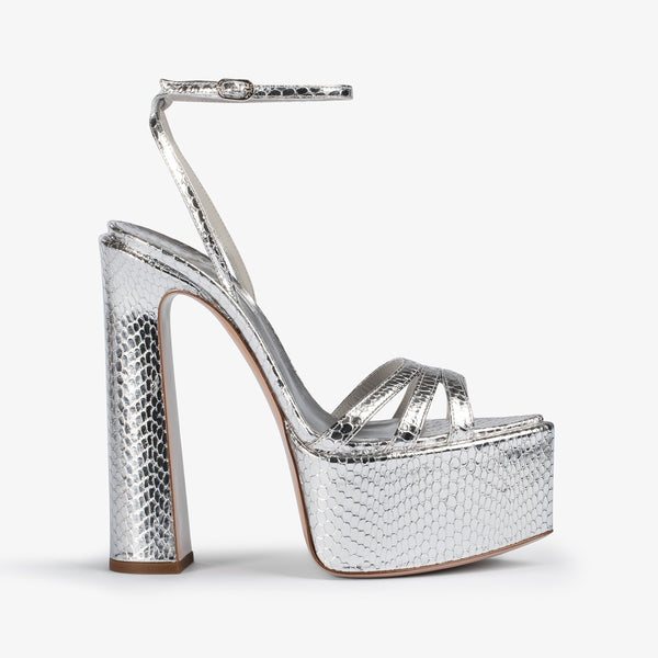 NINA SANDAL 170 mm SILVER | Le Silla