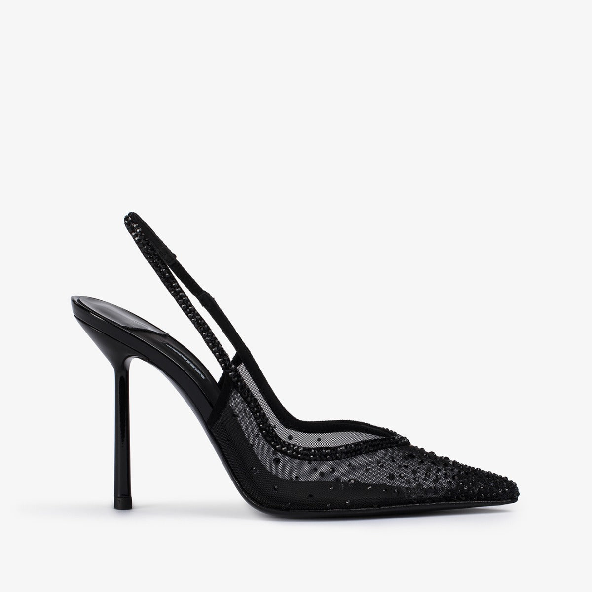 NICOLE SLINGBACK 110 mm BLACK/JET | Le Silla